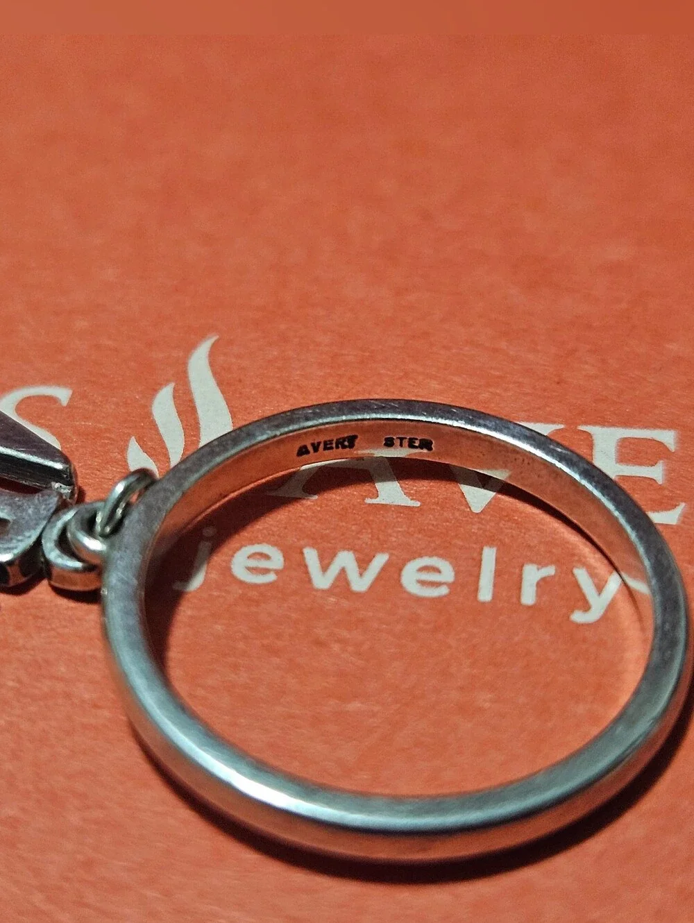 James Avery Vintage/Retired 'Alfa Gamma Delta' Dangle Silver Ring Charm - Size 7